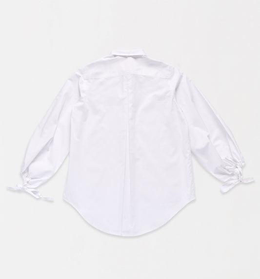 Bell sleeve cotton shirt white