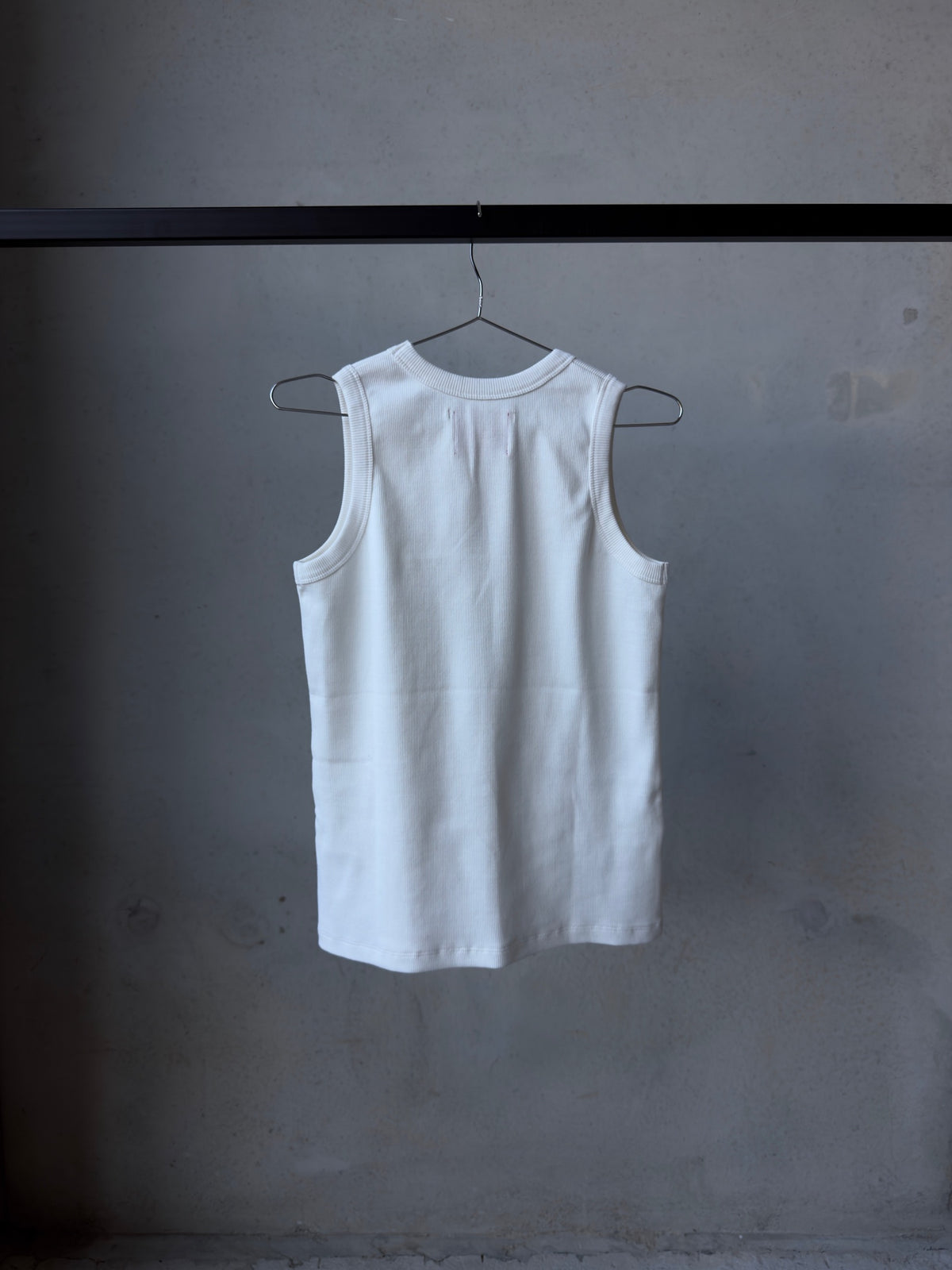 Ribbed Singlet White - back