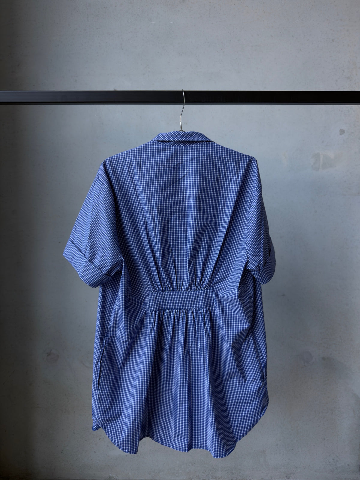 Shirt Dress Blue Gingham - back